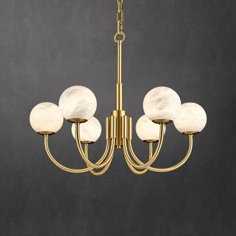 Alabaster Brass Chandelier 25.6 inch 31.5 inch