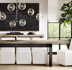Glass Globe Mobile Six-Arm Chandelier 40", 55"