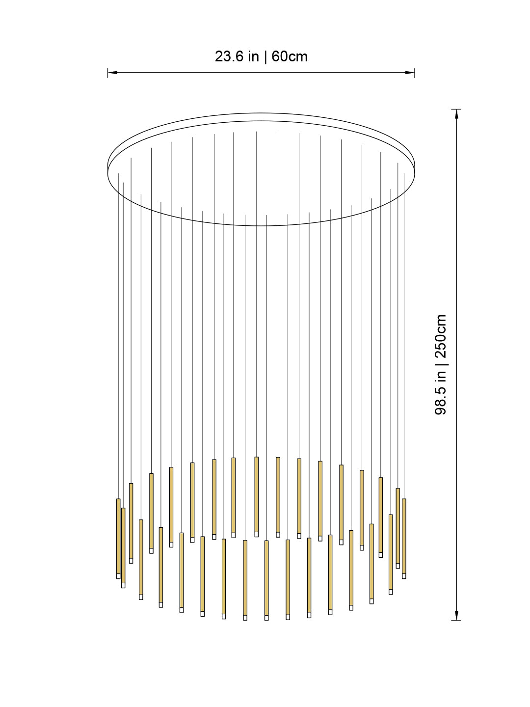 Clustered Tubes LED Chandelier by Aurorae Lighting
