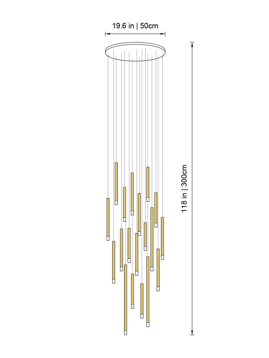 Clustered Tubes LED Chandelier by Aurorae Lighting