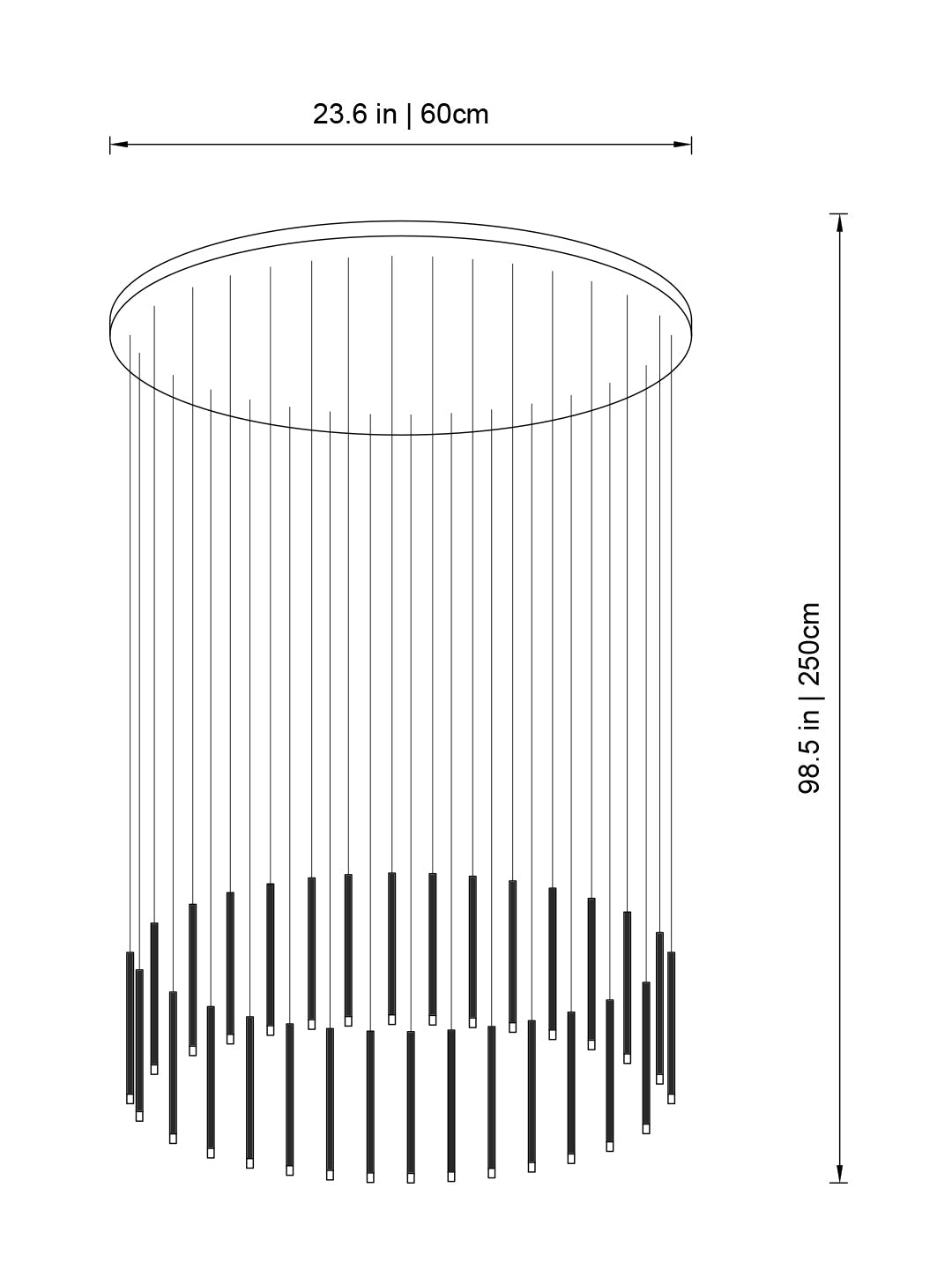 Clustered Tubes LED Chandelier by Aurorae Lighting