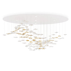 San De Chandelier, Modern Square Glass Spiral Long Pendant Chandelier
