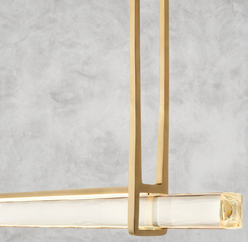 Audubon Crystal Linear Single Bar Chandelier