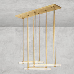 Audubon Crystal Triple Bar Linear Chandelier 60", 72"
