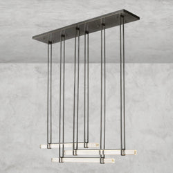 Audubon Crystal Triple Bar Linear Chandelier 60", 72"
