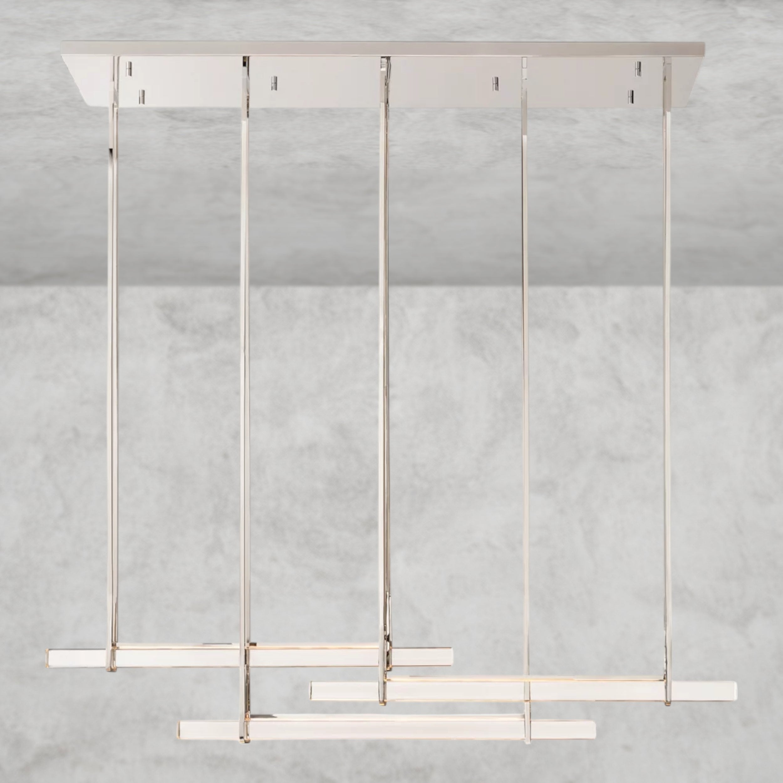 Audubon Crystal Triple Bar Linear Chandelier 60