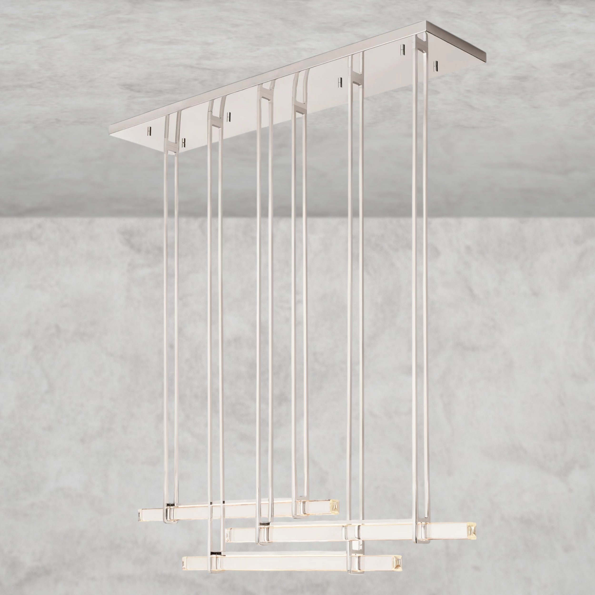 Audubon Crystal Triple Bar Linear Chandelier 60
