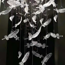 Glass Feathers Chandelier