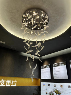 Glass Feathers Chandelier