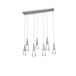 Pluvia 7-Light Linear Chandelier Pendant For Living room Family room Dining Room Bedroom