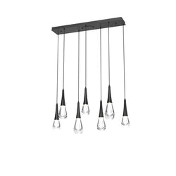 Pluvia 7-Light Linear Chandelier Pendant For Living room Family room Dining Room Bedroom