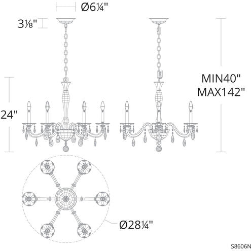 San Marco 6-light chandelier 24