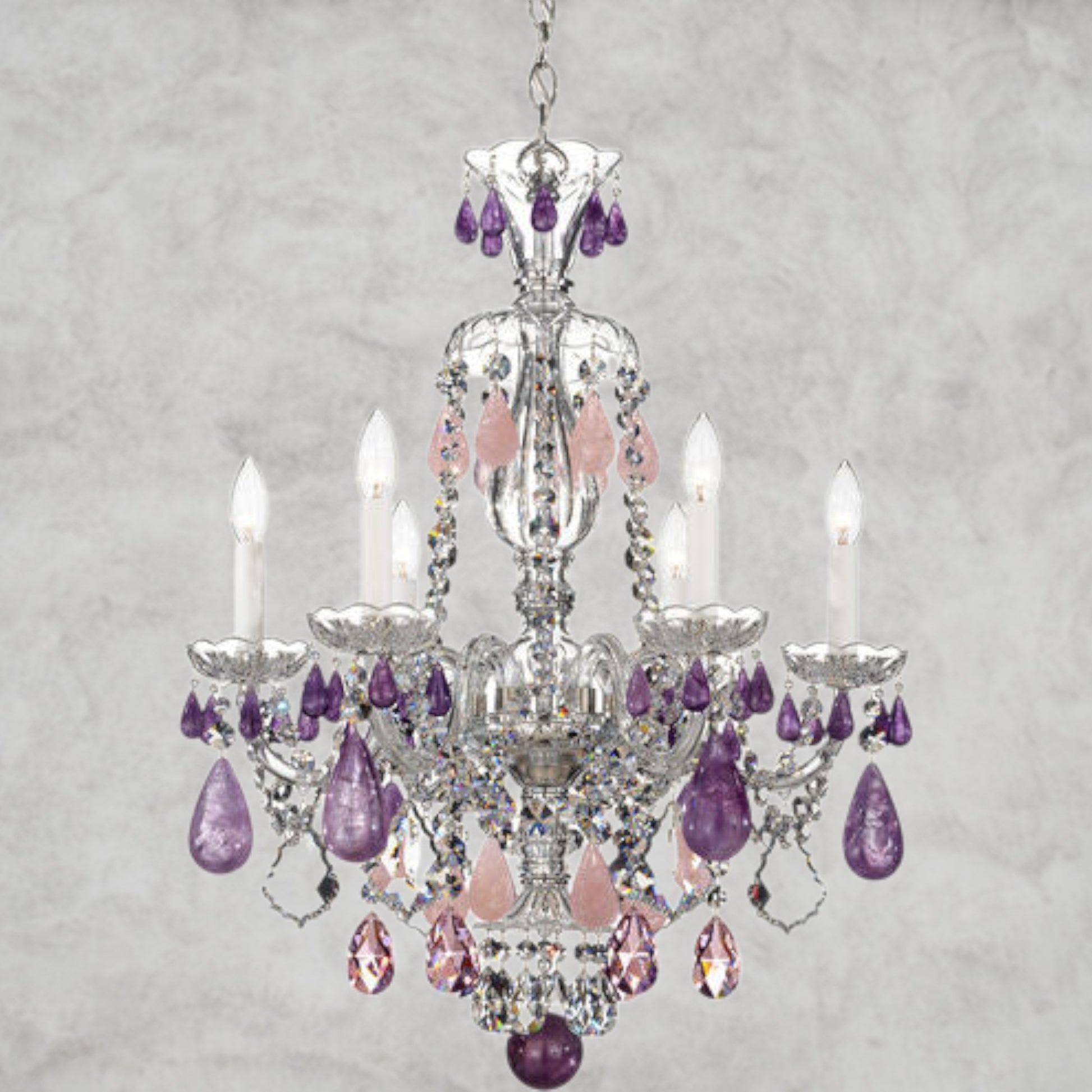 Hamilton Rock Crystal 6-Light Chandelier 22"