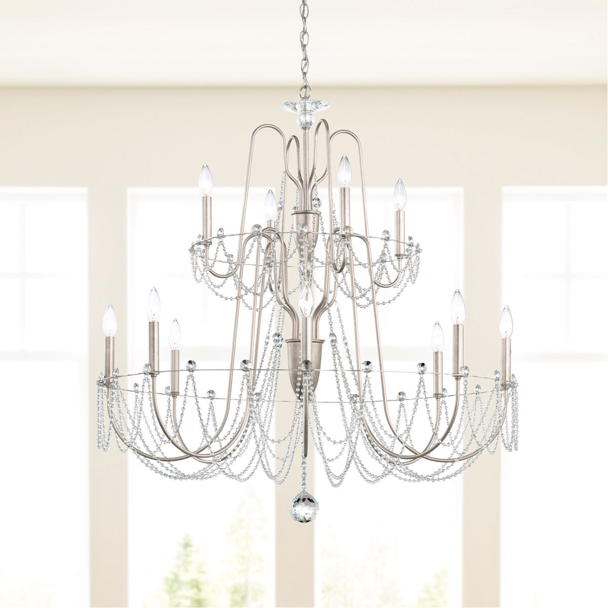 Esmeralda 2-Tier Crystal Chandelier 37