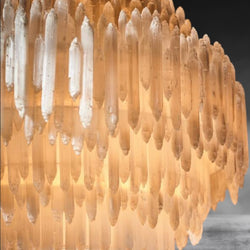 Selenite Layer Round Pendant