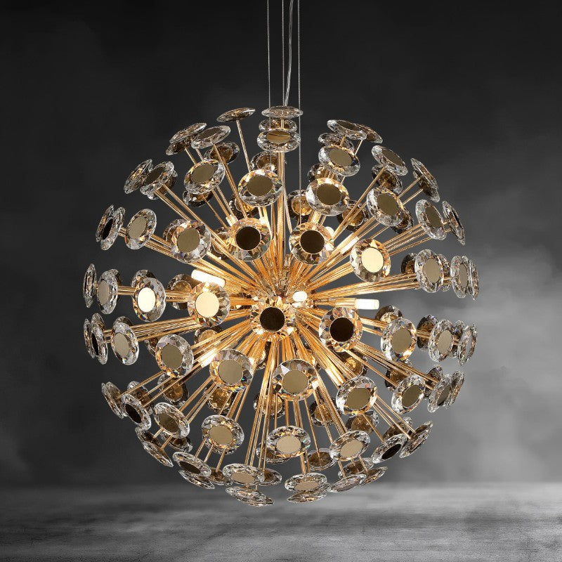 Spherical 18-Light Crystal Chandelier