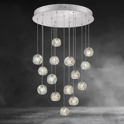Nature-inspired round crystal Chandelier