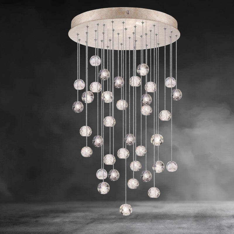 Nature-inspired round crystal Chandelier