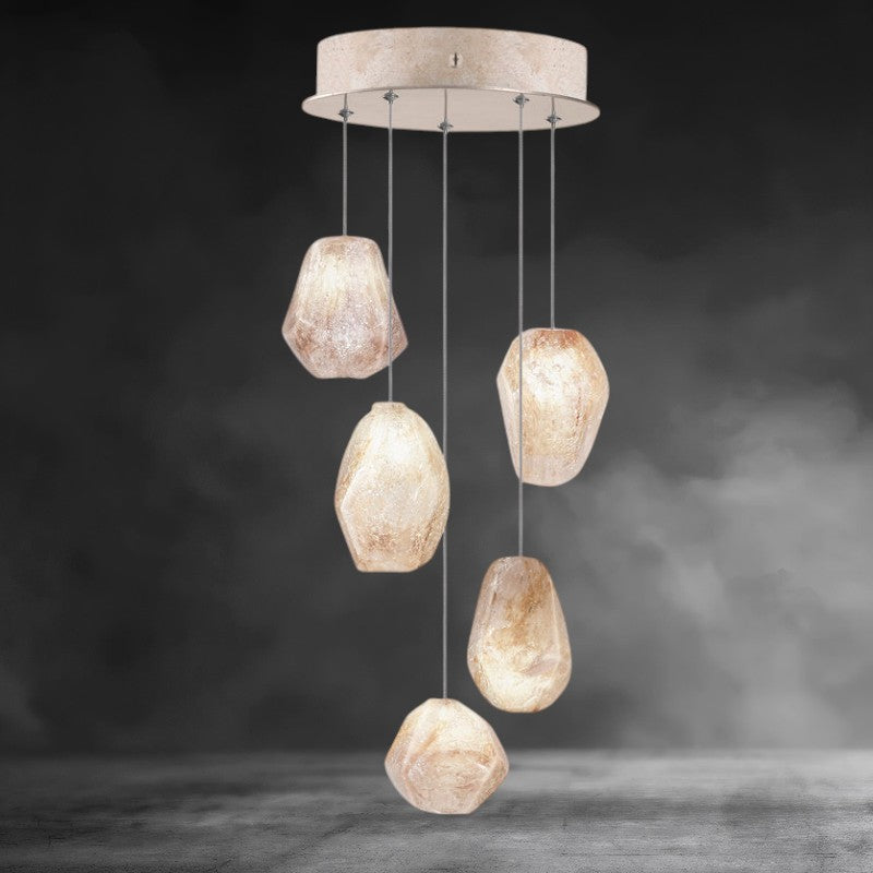 Nature-inspired round chandelier