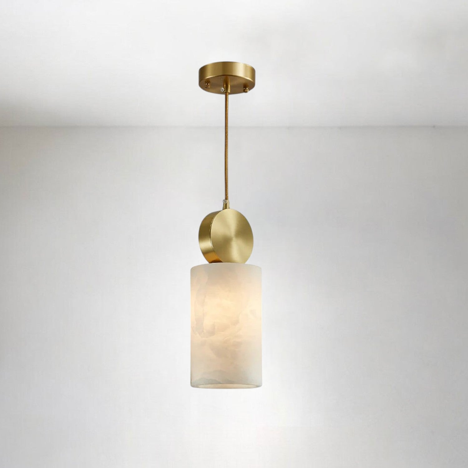 Etruscan-Inspired Alabaster Pendant Light – Handcrafted Stone Elegance