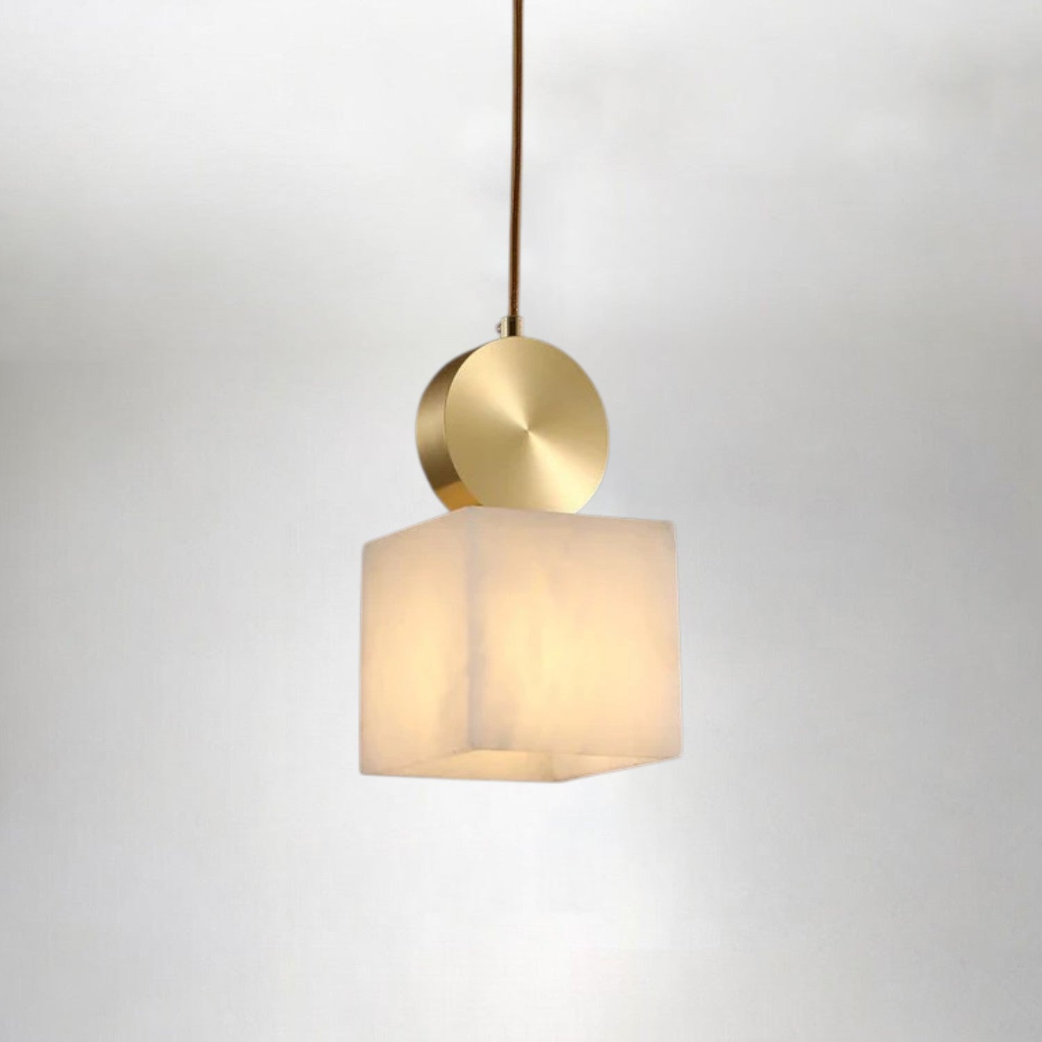 Etruscan-Inspired Alabaster Pendant Light – Handcrafted Stone Elegance