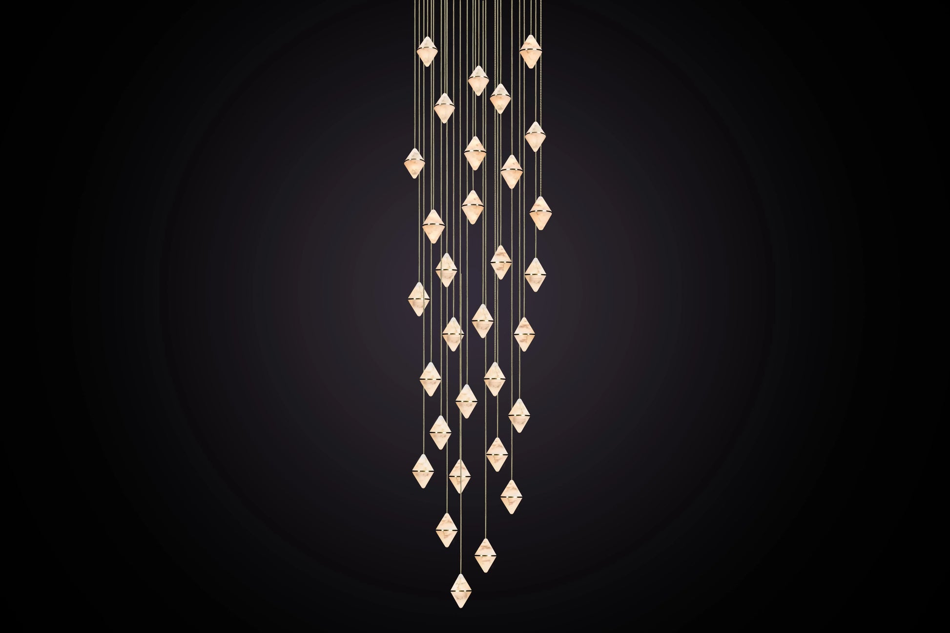 Gem Circular Cluster Alabaster Chandelier 30