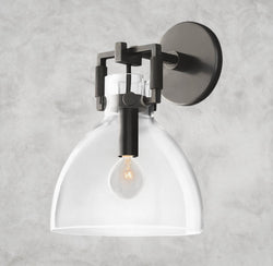 MACHINIST GLASS CLOCHE SCONCE 8", 10"
