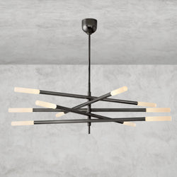Rousseau 10-Light Mobile Etched Rod Chandelier