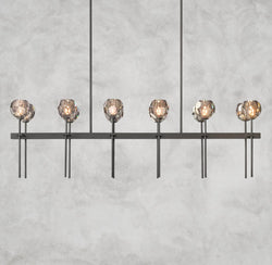 Boule De Cristal Double Linear Chandelier 60"