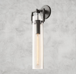 Machinist Glass Cylinder Sconce 9", 12", 16"