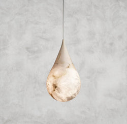 Hailey Alabaster Raindrop Pendant Lighting, Dining Table Pendant 4.25", 7", 9.75", 11.81", 13.78"