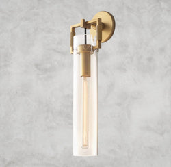 Machinist Glass Cylinder Sconce 9", 12", 16"