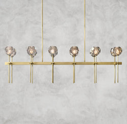 Boule De Cristal Double Linear Chandelier 60"