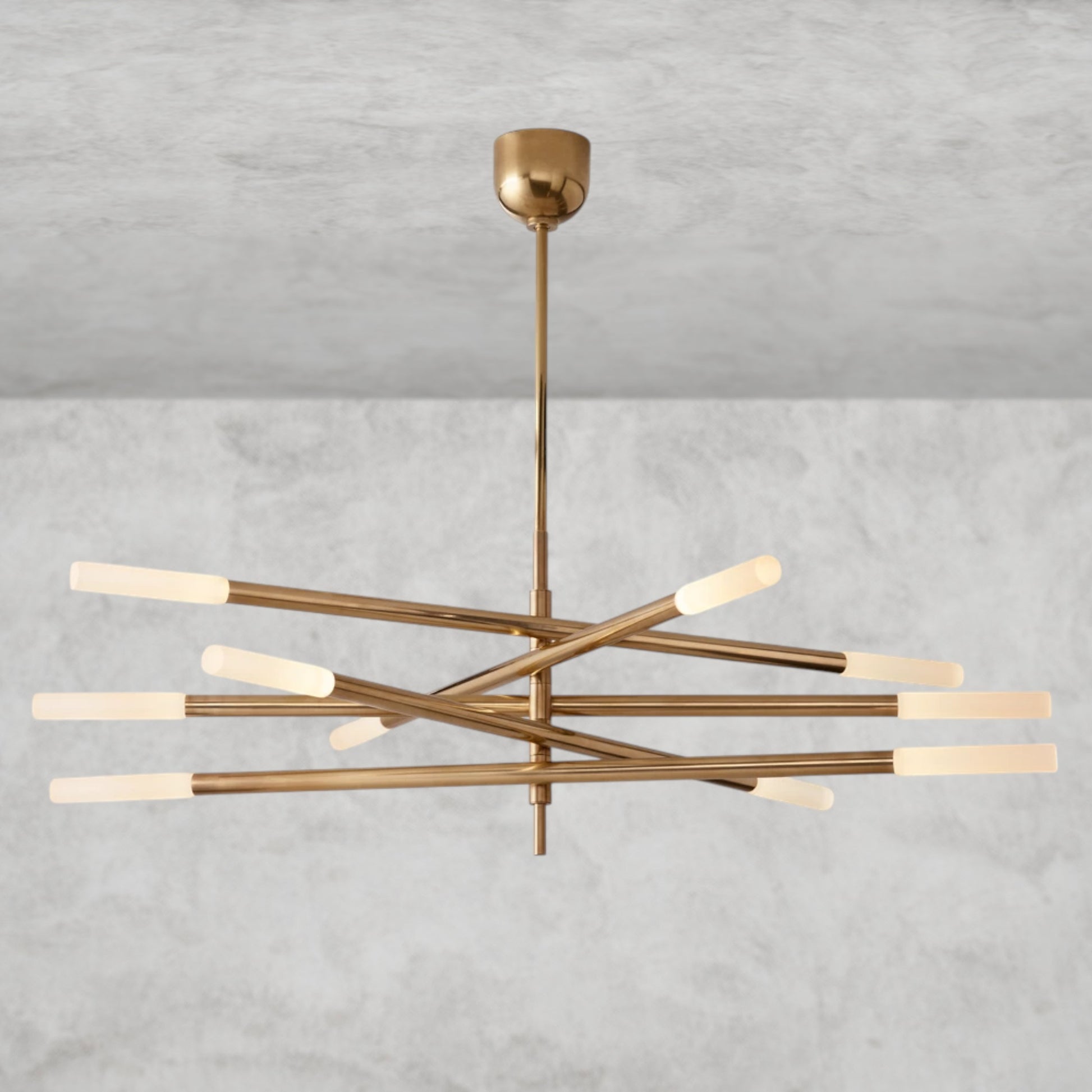 Rousseau 10-Light Mobile Etched Rod Chandelier