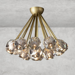 Boule De Clear/ Smoke Cristal Flushmount 24"
