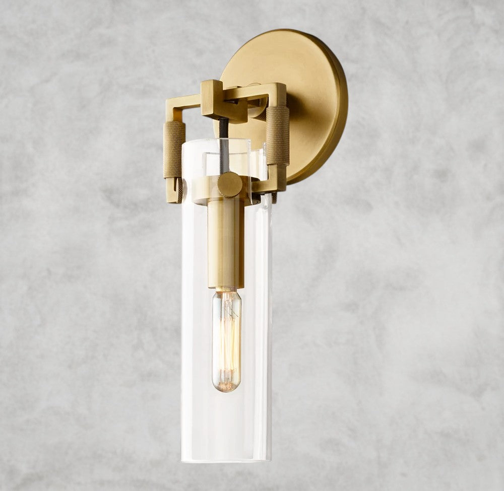 Machinist Glass Cylinder Sconce 9", 12", 16"