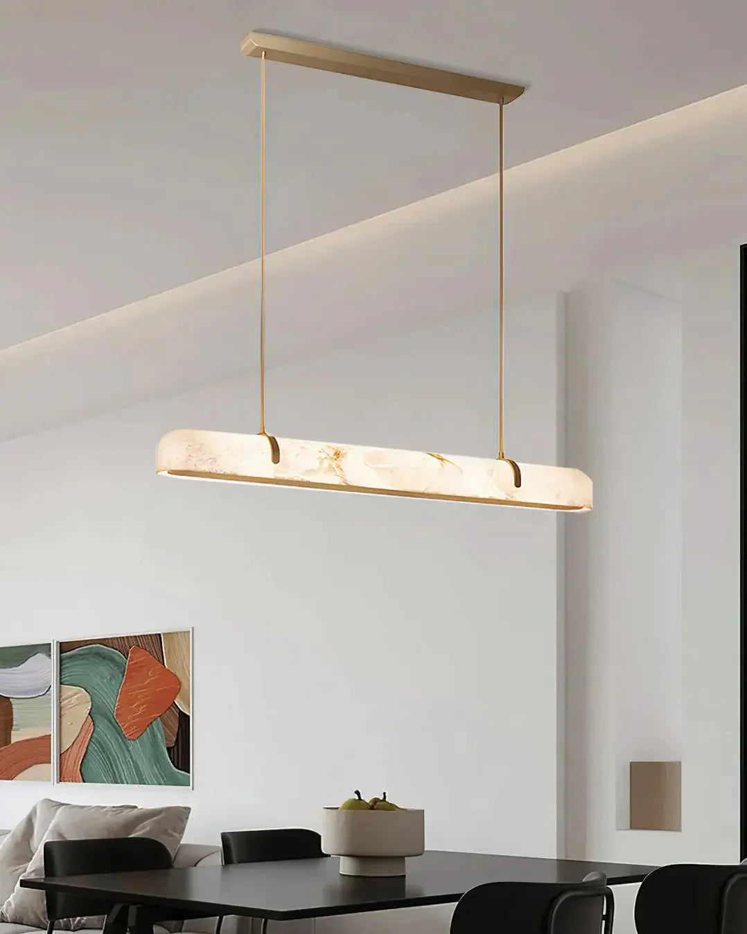 Linear Alabaster Chandelier 35.4
