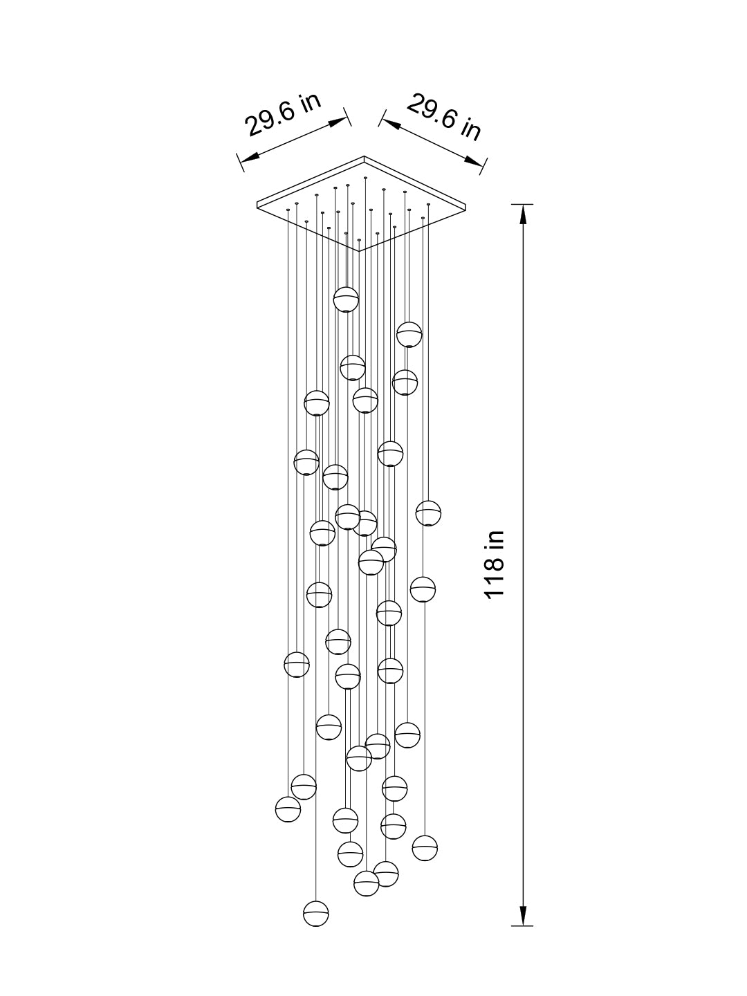 Dazzling Crystal Sphere Chandelier by Aurorae Lighting