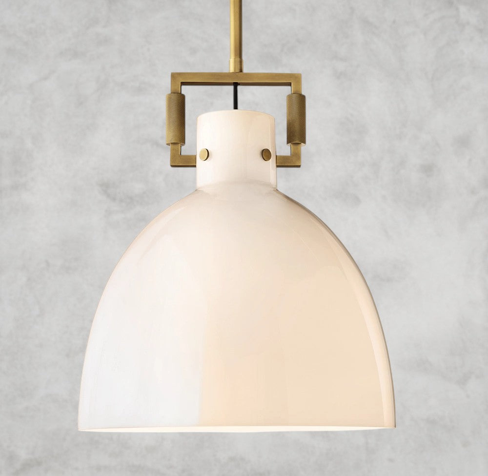 MACHINIST MILK GLASS CLOCHE PENDANT 10", 14", 18"