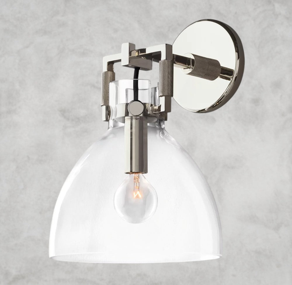 MACHINIST GLASS CLOCHE SCONCE 8