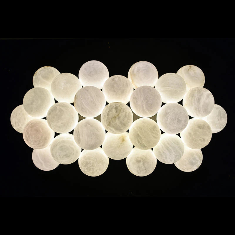 Christian Luxury Rectangular Chandelier Alabaster Ball Chandelier
