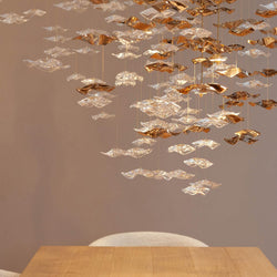 San De Chandelier, Modern Square Glass Spiral Long Pendant Chandelier