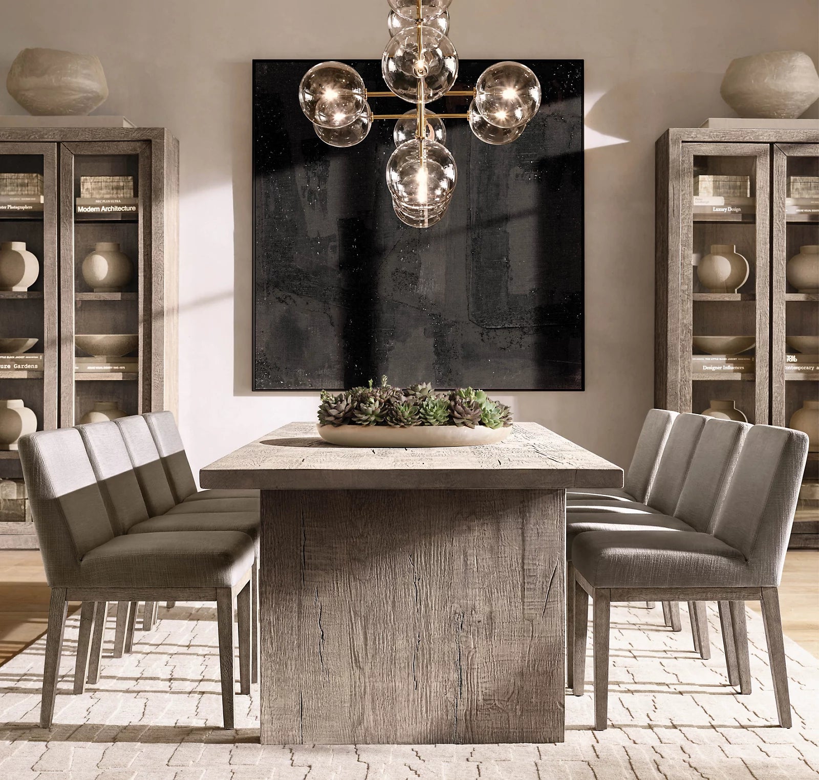Glass Globe Mobile Linear Chandelier 72