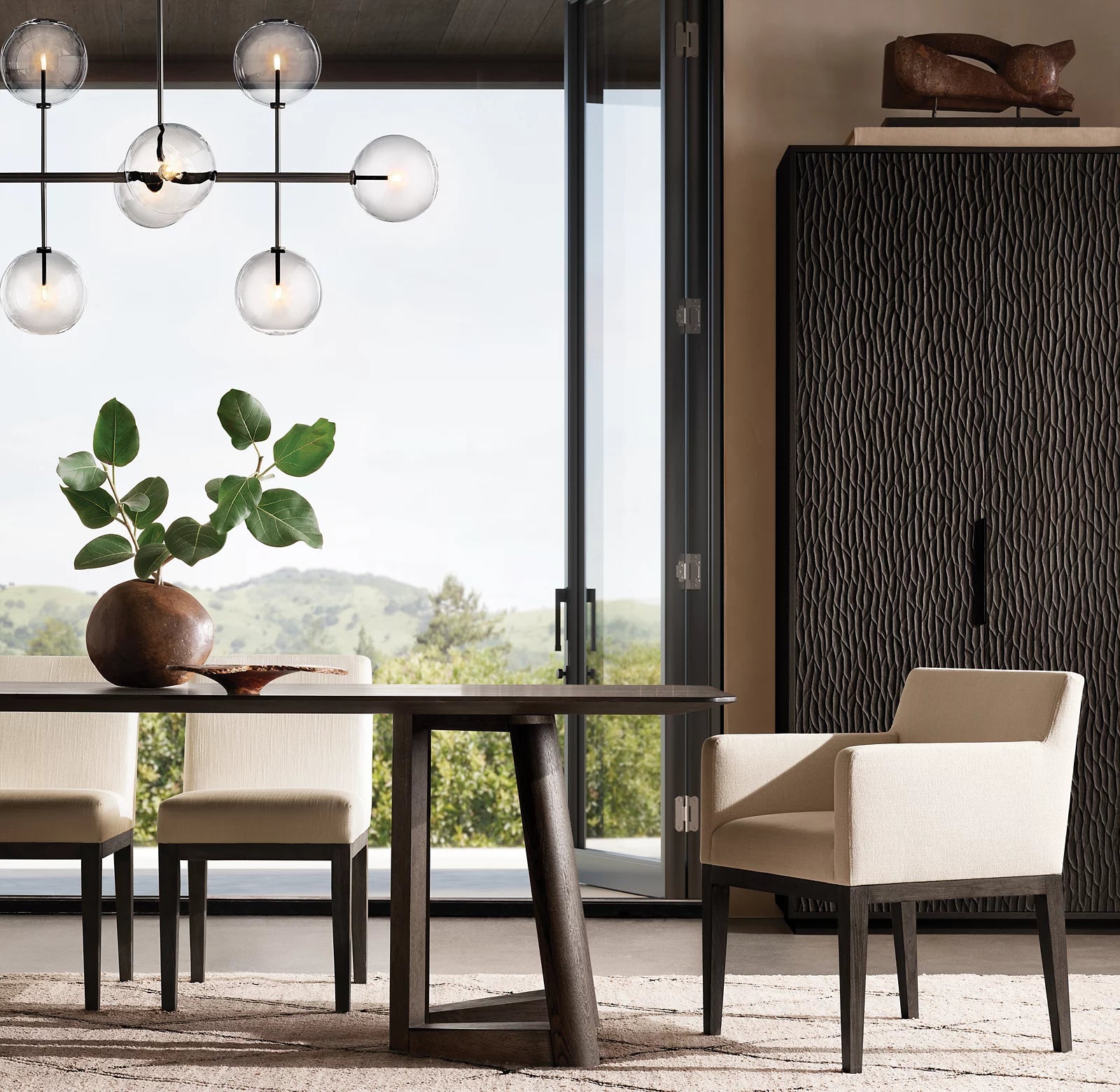 Glass Globe Mobile Eight-Arm Chandelier 79