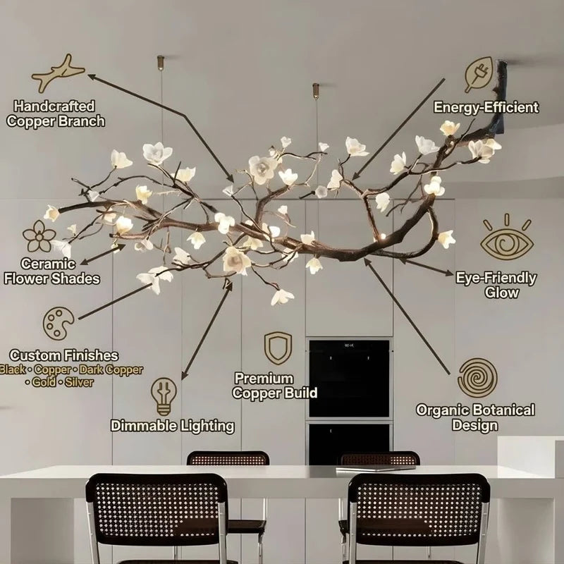 Wanos Crystal Flower Tree Branch Chandelier