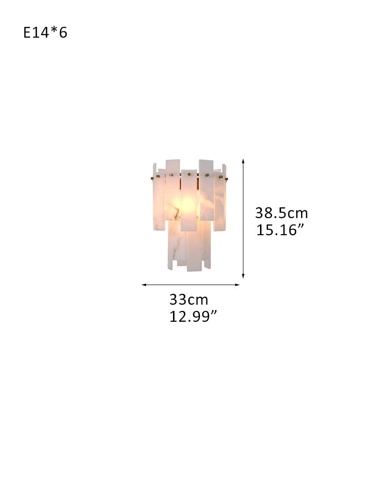 Tired Alabaster marble Cluster Chandelier 13 inch with adjustable chain