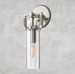 Machinist Glass Cylinder Sconce 9", 12", 16"