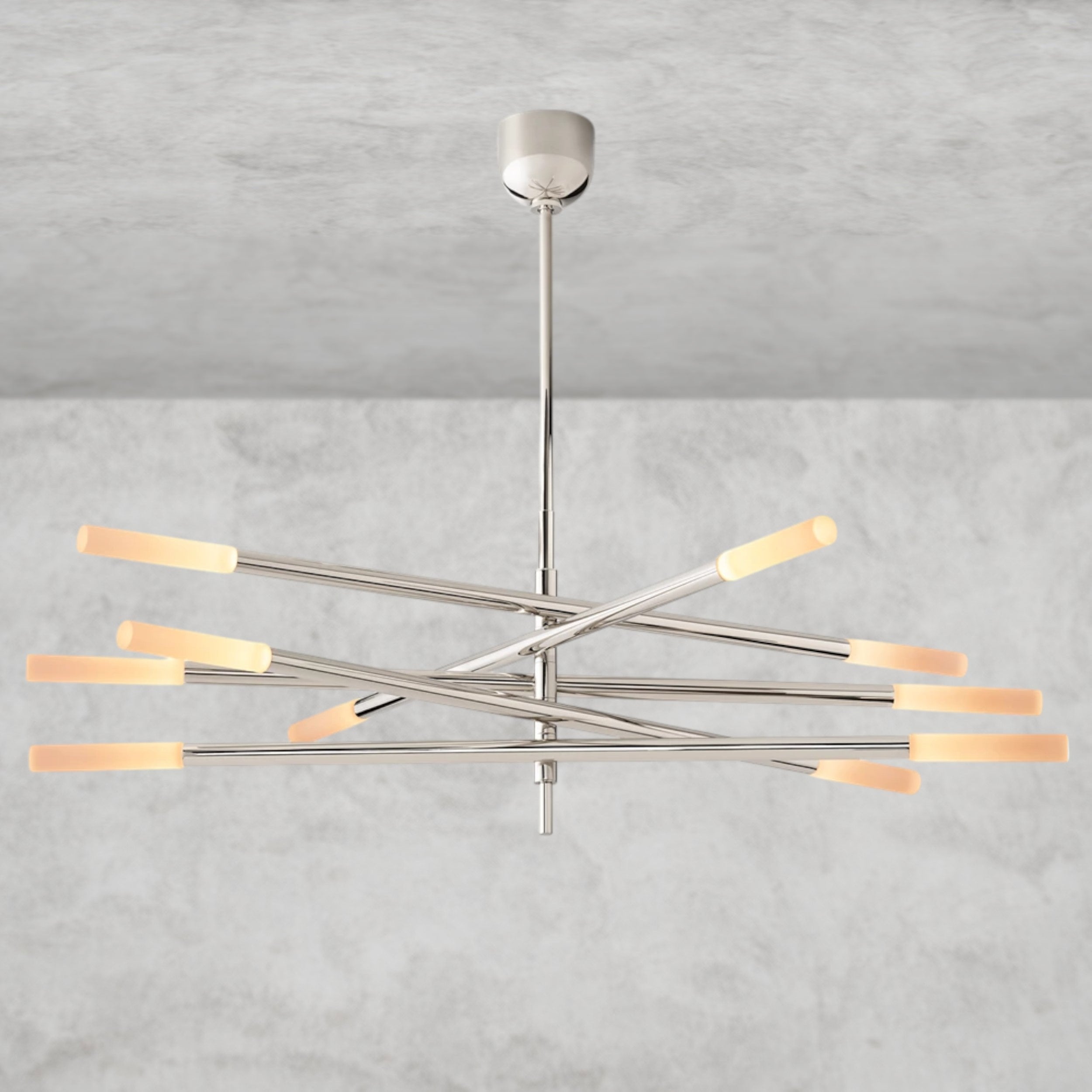 Rousseau 10-Light Mobile Etched Rod Chandelier