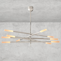 Rousseau 10-Light Mobile Etched Rod Chandelier