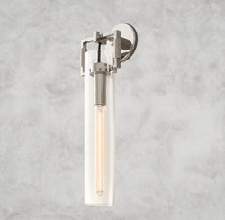 Machinist Glass Cylinder Sconce 9", 12", 16"